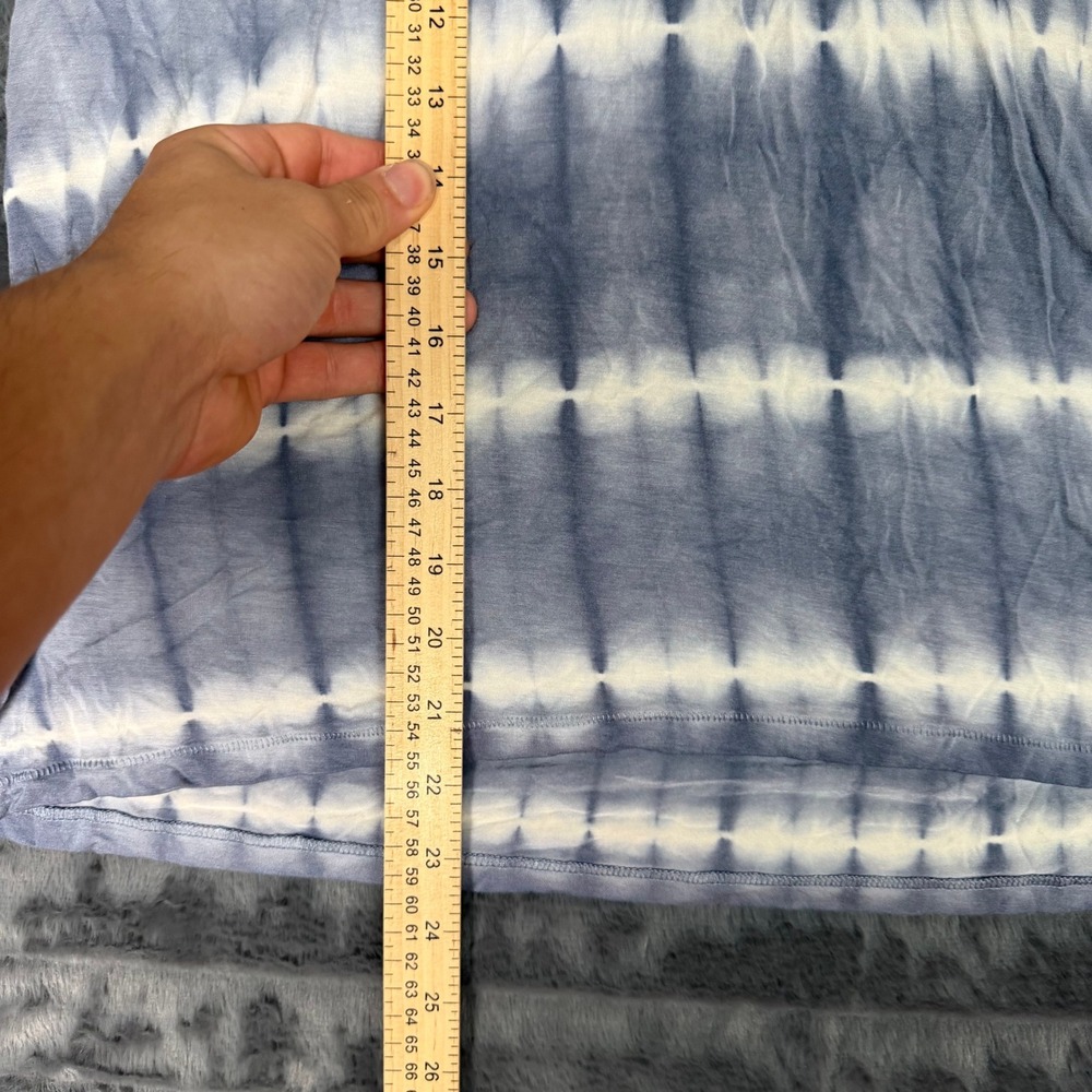 American Eagle Soft & Sexy V-Neck Tie Dye Tee Blue White Short Sleeve Womens M - Picture 2 of 6
